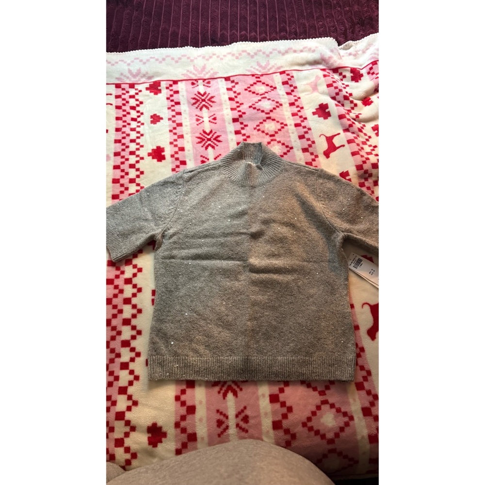 Abercrombie Mock Neck Short Sleeve Sweater